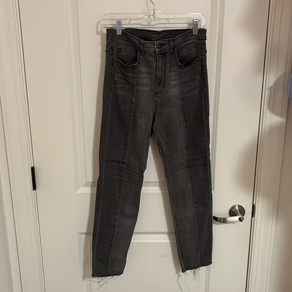 Grey Two Tone Skinny Jeans - Picture 3 of 9